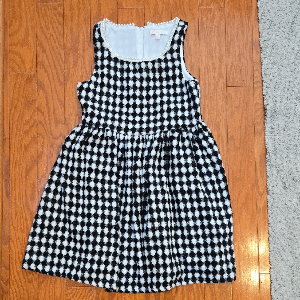 GB Girls Black & White Checkered Dress | Size 12 | EUC